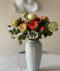 Mixed Peonies in white vase